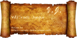 Váradi Janka névjegykártya